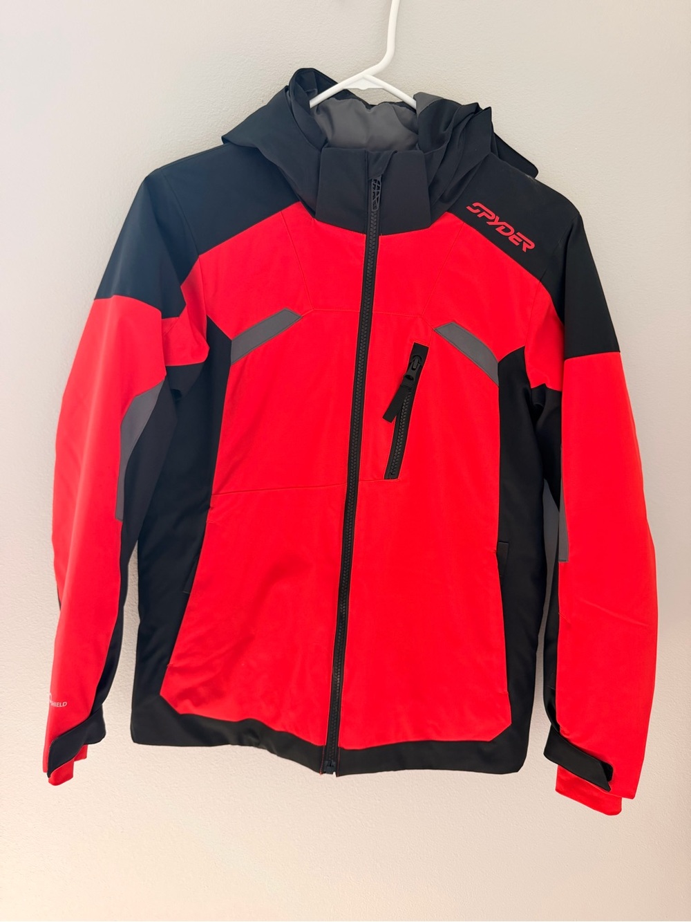 Spyder Kids' Red & Black Hooded Leader Ski Jacket